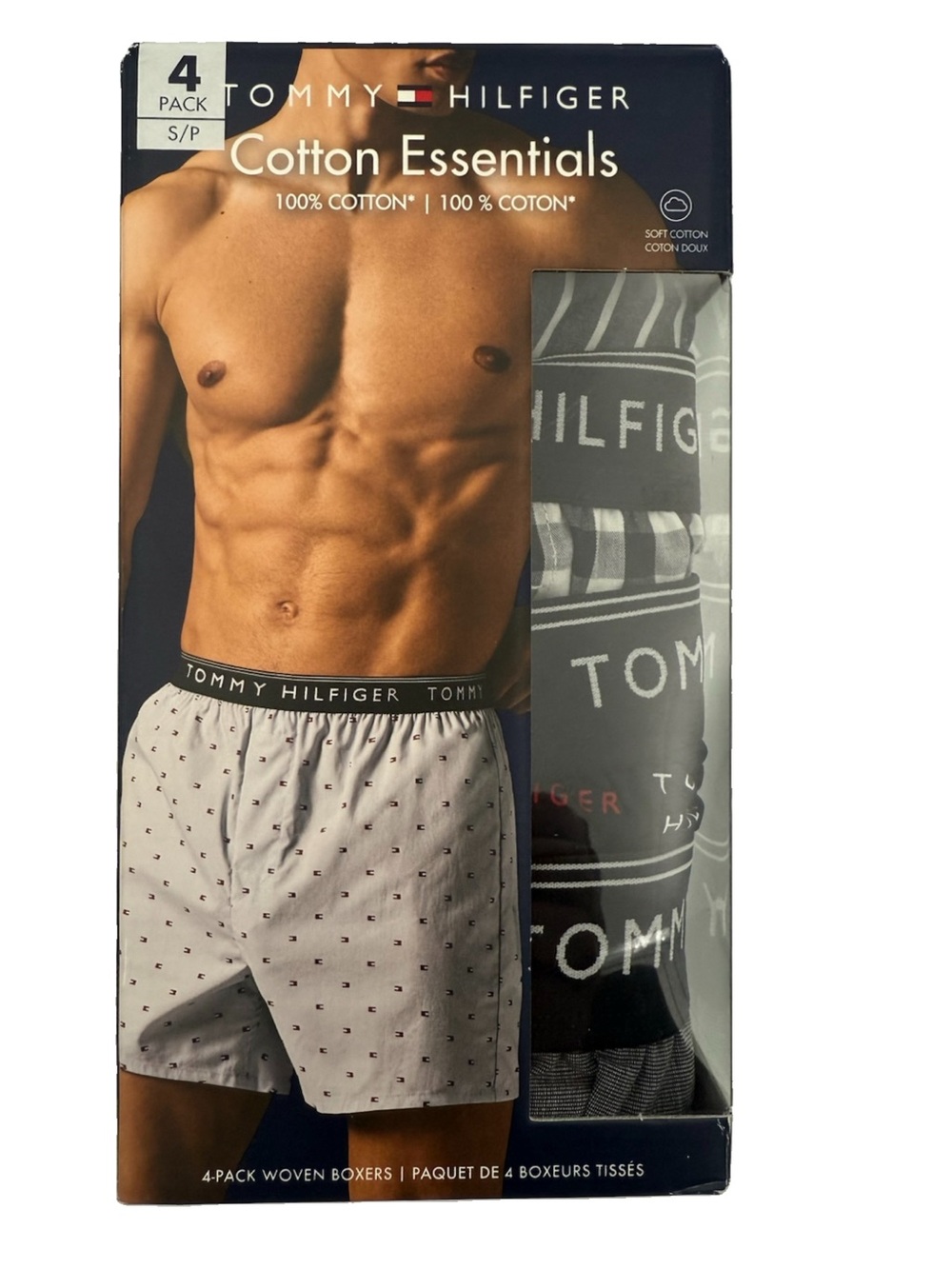 Tommy Hilfiger 4-Pack Boxers in Black, Gray & White